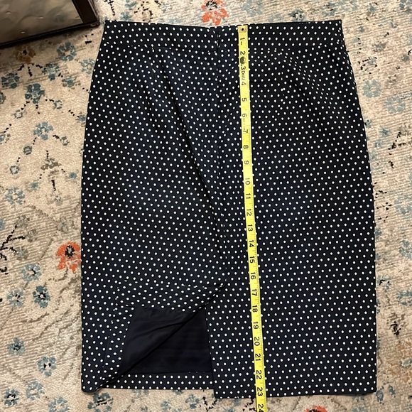 J. Crew No. 2 Pencil Skirt in Navy Polka Dot Jacquard - Picture 13 of 15